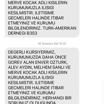 Mecidiyeköy Türk Amerikan Derneği Kurs İptali