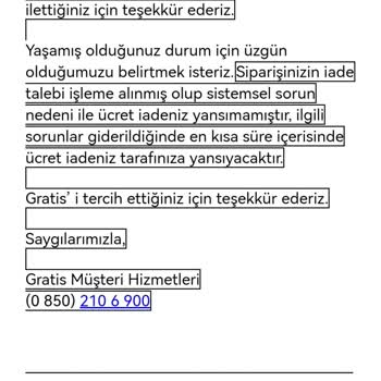 Gratis Gönderilemeyen Ürün Veya Para İadesi