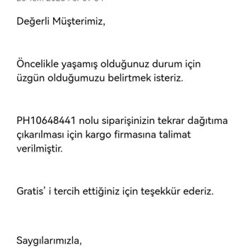 Gratis Gönderilemeyen Ürün Veya Para İadesi