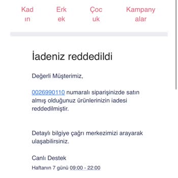 Penti'de Para İadesi Yapılmıyor/eksik Yapılıyor