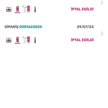 Watsons Siparişim İptal Edildi