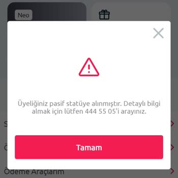 TikTak Kirala Üyeliğin Pasif Statüye Alınması