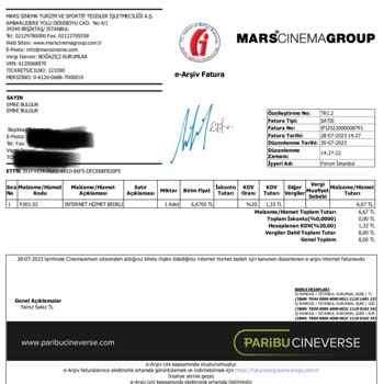 Forum İstanbul Paribu Cineverse'den Sinema Bileti Ücreti Hakkında Şikayet