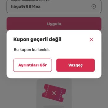 Yemeksepeti Kullanmadığım Kuponu Kullanmama İzin Vermiyor