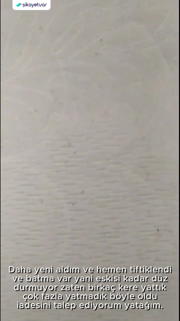 Trendyol'dan Alınan Royal Yatak Tiftiklenme  Ve İçe Çökme Sorunu videonun kapak resmi