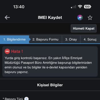 E-Devlet (Turkiye.gov.tr) IMEI Kaydı