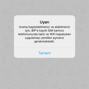 BİP Araması Uyarı Veriyor