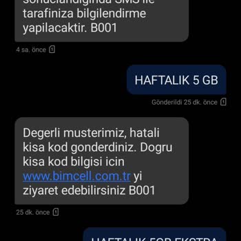 Bimcell Ekstra İnternet Paketi Yüklenmiyor