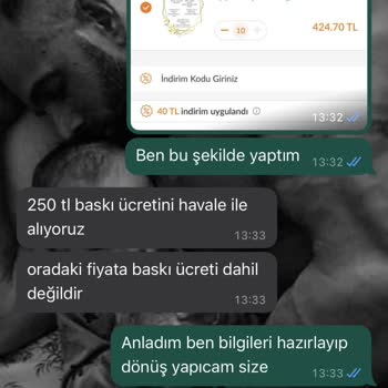 Trendyol Satıcısı 250 TL Baskı Ücretini Havale İle Alıyoruz