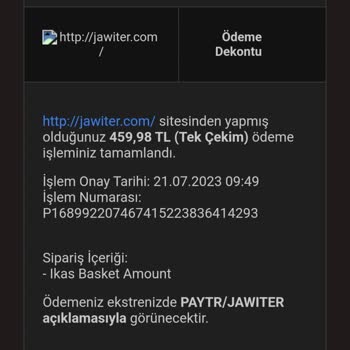 Jawiter (jawiter_tr) Jawiter Eksik Ve Yanlış Ürün Gönderiyor, Ücret İadesini Yapmıyor!