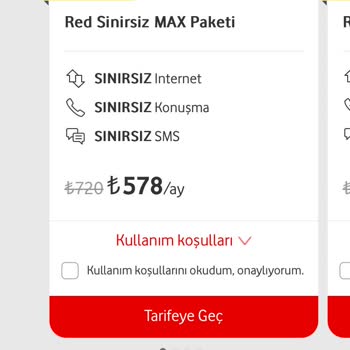 Vodafone Fahiş Fiyatlı Paketler