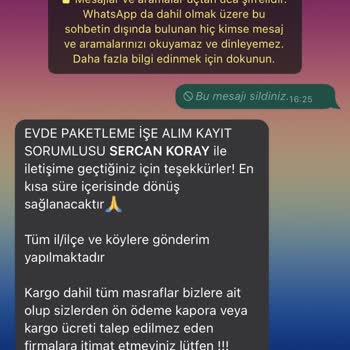 Koc Paketleme Evden İş Sah