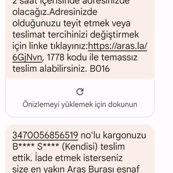 Aras Kargo İstinye Şubesi Kargomu Kaybetti.