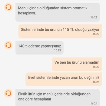 Burger King Ürün Eksikliği İadesi