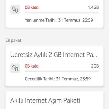 Vodafone Paket İptali