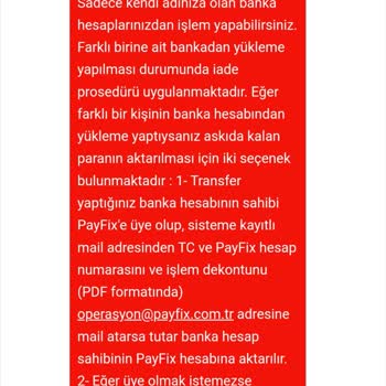 Payfix Para Yatmadı Hesaba