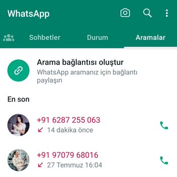 WhatsApp'tan (Hindistan), Tanımadığım Numaralardan Aranıyorum