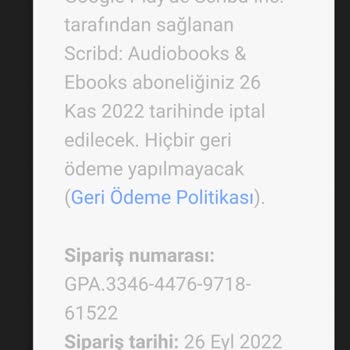 Google Play Tarafından Faturama Bilgim Dışında Yansıtılan 214,99 TL