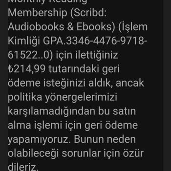 Google Play Tarafından Faturama Bilgim Dışında Yansıtılan 214,99 TL