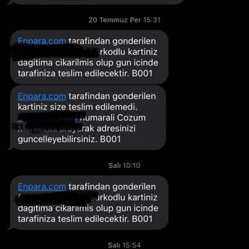 PTT Kargo Kredi Kartımı Teslim Etmedi.