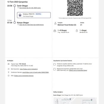 Kamil Koç İptal Bilet Ücret İade Talebi