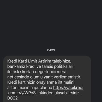 Yapı Kredi Bankası Kredi Kartı Limiti Yükseltme Sorunu