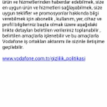 Vodafone Veri Kullanım İzni Ve Hediye Çarkı