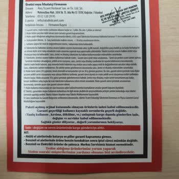 Ateş Ticaret Lieber German Ürünlerinin Yetkili Servisi Yok