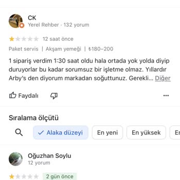 Arby's 90 Dakika Sonunda Soğuk Yemek Getirdi