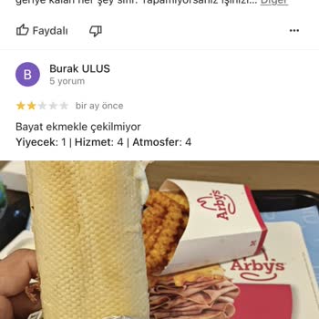 Arby's 90 Dakika Sonunda Soğuk Yemek Getirdi
