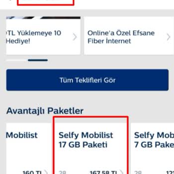 Türk Telekom Uygulamadan Satın Alınan Paket Hk