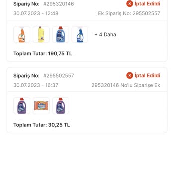 Migros Sanal Market Sipariş İptali