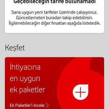 Vodafone Yok Olan Tarife Paketleri