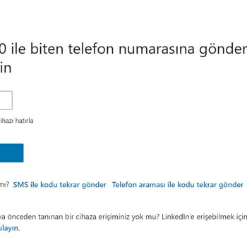 Linkedin Telefon Numarası Aktivasyonu