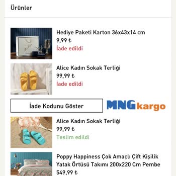 Laubali English Home Müşteri Hizmetleri, MNG Kargo İade Sorunu