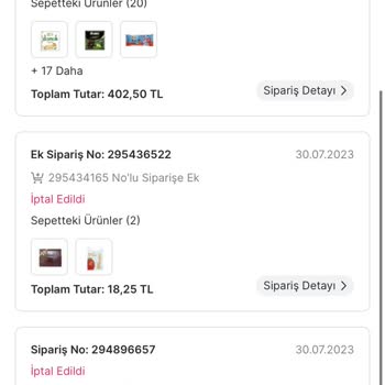 Migros Nedensiz Sipariş İptali