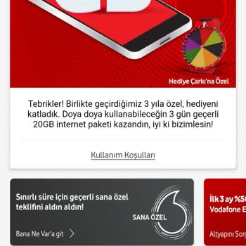 Vodafone Hediye Çarkı Sorunu