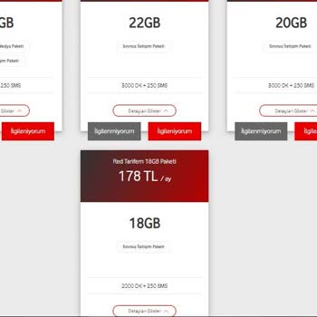 Vodafone Tarife Seçeneği Oldukça Kısıtlı