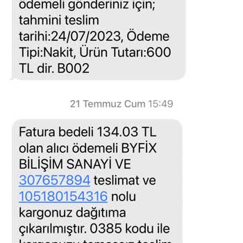 Byfix Servis Tamir Edilmeyen Ürüne 735 TL Para İstenmesi