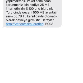 Vodafone Onay Almadan Tarife Aşım Paketi Verdi