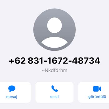WhatsApp +62 Numaralı Yabancı Numara