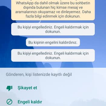 WhatsApp Yabancı Numara Mesajı