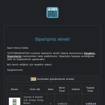 A101 Teslimatı İki Aydır Yapılmayan Ürün Hakkında