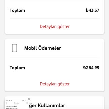 Vodafone Bilgim Dışı Fatura