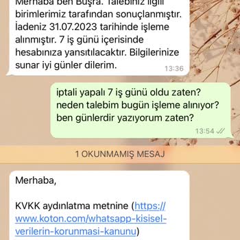 Koton Kartıma Paramı Yatırmıyor