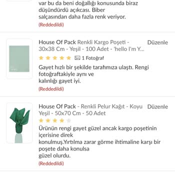 Trendyol Ürünlere Yapılan ve Sürekli Reddedilen Yorumlar