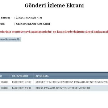 Kuryenet 1.5 Aydır Ziraat Bankası Kartımı Teslim Etmiyor