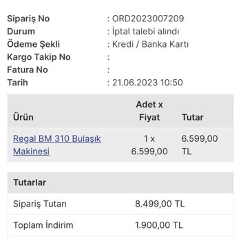 Regal İptal Olan Ürünümün Para İadesi Yapılmıyor 1 Ayı Geçti