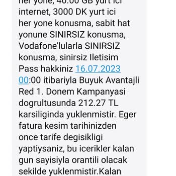 Vodafone Haksız Fatura Yansıtıyor.
