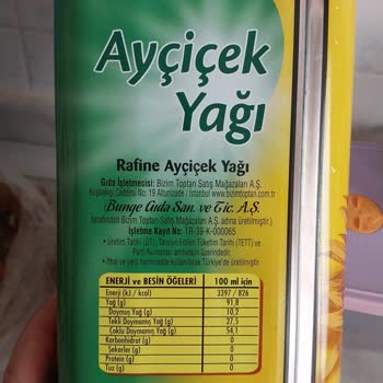 Ülker Bizim Ayçiçek Yağının Bozuk Olması